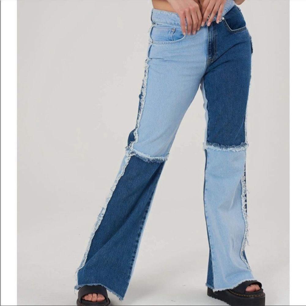 Urban outfitters ragged mom patchwork jeans 32 - Picture 5 of 11